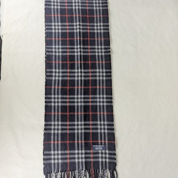 Authentic Burberry Lambswool Scarf Blue – Unisex Check – Pre-Owned – Fast Ship - Picture 4 of 7